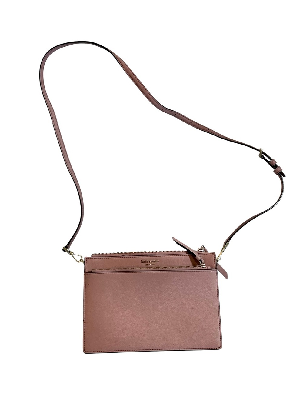 kate spade brown leather crossbody bag with gold hardware